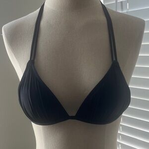 Voda Swim Black Halter Triangle Bikini Top Size Small